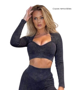 TOP MATIZADO MANGA LARGA